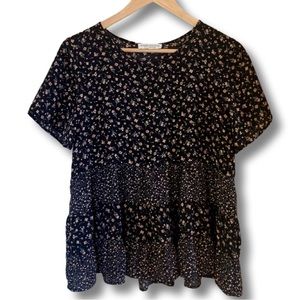 Paper Crane Cute Floral Print Top